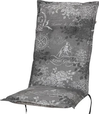 Produktbild von Auflage Hochlehner Bali 2384 grau Rosen Royal Garden 120x49x8 cm KETTtex