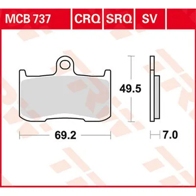 Produktbild von TRW Bremsbelagsatz MCB737CRQ Tiger 1050 SE 115NG Chief Classic Z1000 ZRT00A Hammer GSX1300 B-