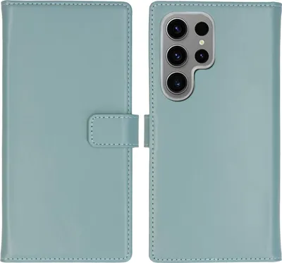 Zdjęcie produktu dla Selencia Genuine Leather Bookcase dla Samsung Galaxy S24 Ultra - Air Blue
