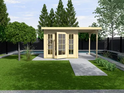 Produktbild von WEKA Gartenhaus Panorama 172 Gr.1, Farbe: naturbelassen, Länge: 285 cm, Breite: 120 cm, Höhe: 53 cm; 172.242.410.220