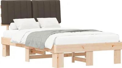 Produktbild von vidaXL Bettgestell mit gepolstertem Kopfteil Taupe 120 x 190 cm