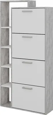 Produktbild von Schuhkipper Vicco Orlando Weiß/Beton 80 x 166.1 cm mit 4 Fächern, Model 53243