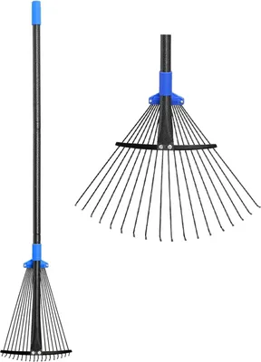 Obrázok produktu pre Nastaviteľné hrable na lístie do záhrady - kovová metla - 75-150 cm