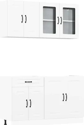 Produktbild von vidaXL 4-tlg. Küchenschrank-Set Kalmar Weiß Holzwerkstoff