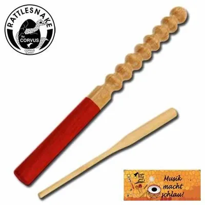Produktbild von Corvus Musikinstrument Ratterstab aus Holz, ca. 25 cm, mit Schlegel