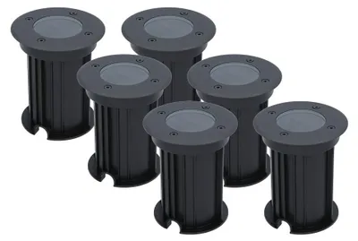 Image de HOFTRONIC - Spot LED au sol 6x GU10 Dimmable IP67 Noir Ø12cm