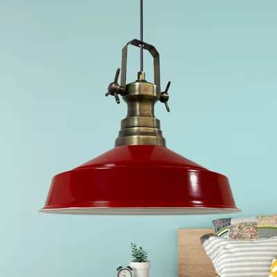 Produktbild von Hängelampe Industrial Asletl Pendelleuchte 40 cm - Rot