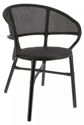 Image de Fauteuil de terrasse en ROTIN SYNTHETIQUE Noir pour Exterieur