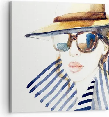 Produktbild von Bild auf Leinwand - Leinwandbild - Frau Gesicht Lippen - 70x70cm - Wand Bild - Wanddeko - Wandbilder - Leinwanddruck - Bilder - Kunstdruck - Wanddekoration - Leinwand bilder - Wandkunst - AC70x70-3957