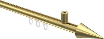 Produktbild von Interdeco Innenlaufstange / Gardinenstange mit Innenlauf Messing-Optik, Typ Sonius Savio (Kegel) Deckenmontage, 20 mm Ø 1-läufig, 180 cm