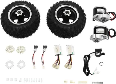 Obrázek produktu pro Elektrický skútr – přestavbová sada – 25,4 cm nábojový motor s pneumatikami – 24 V 250 W – palcový plyn – černá barva