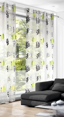 Produktbild von Ösenschal Punkte 245x135cm - Vorhang mit Ösen - Größe (HxB): 245x135cm grün-weiß