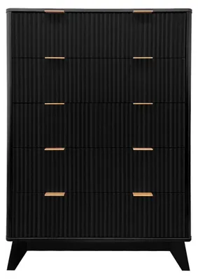 Obrázek produktu pro Komoda s 5 zásuvkami, černá, rozměry 80 x 39,5 x 123 cm