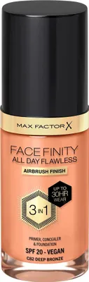 Produktbild von Fluid Makeup Basis Max Factor Facefinity All Day Flawless 3 in 1 Nº 82 Deep bronze 30 ml