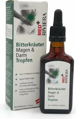 Produktbild von Riviera MED+ Bitterkräuter Tropfen Magen & Darm 50 ml, 50% vol.