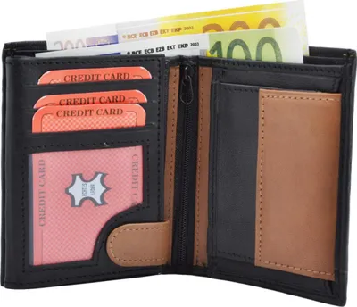 Produktbild von Geldbörse Nappa-Leder Kombibörse schwarz/tan