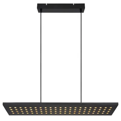 Produktbild von LED Hängelampe, Metall, Holz, dimmbar, schwarz, L 80 cm
