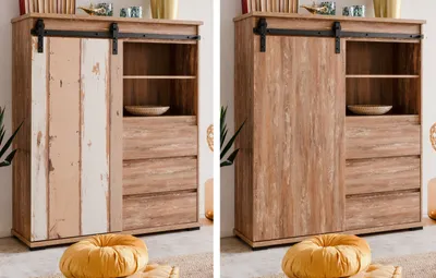 Produktbild von Highboard Kommode Marrakesch |  Valhalla Eiche / Milford Kiefer