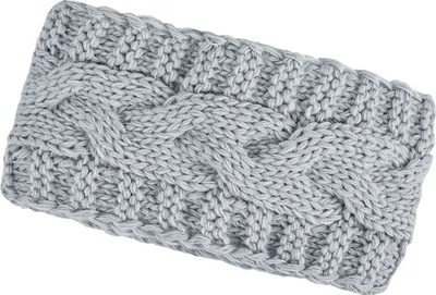 Produktbild von warmes Damen Strick-Stirnband Fleece Futter Zopfmuster Ohrenschutz Haarband Knite Headband Neverless® Hellgrau unisize