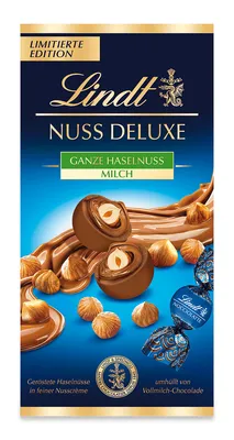 Produktbild von Lindt Nuss Deluxe Ganze Haselnuss Vollmilch Tafel 110g