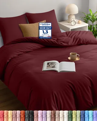 Produktbild von Utopia Bedding Bettwäsche 200x200 cm + 2 Kissenbezüge 80x80 cm, Burgund