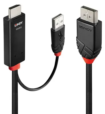 Produktbild von Lindy 41500, 3 m, HDMI + USB Type-A, DisplayPort, Männlich, Männlich, Gerade