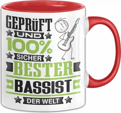 Produktbild von Bassist Geschenk Lustiger Spruch für Bassist Geschenkidee Bester Bassist Der Welt (Rot)