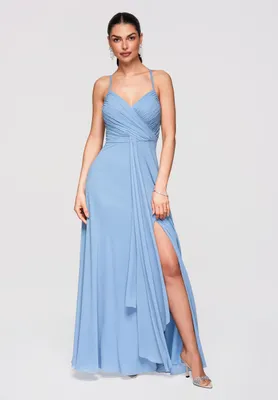 Produktbild von LARICA Maxikleid Abendkleid Chiffon Elegant LA-OM-DLR310 blue S