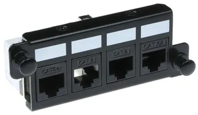 Productafbeelding van ACT adapterplaat voor 4 x Keystone UTP, adapter, zwart, 1 stuk