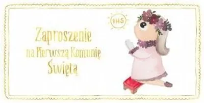 Image de Invitations de communion pour fille avec décorations dorées, lot de 10