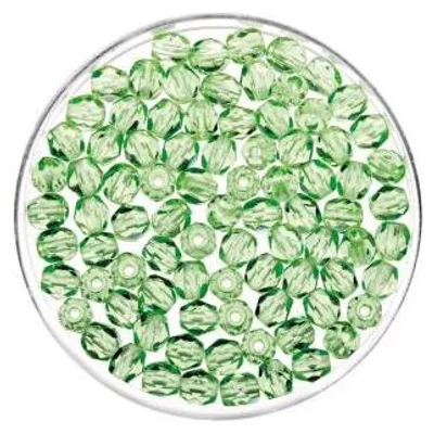 Produktbild von Glorex Glasschliff Perle 6 mm 50 Stück, hellgrün