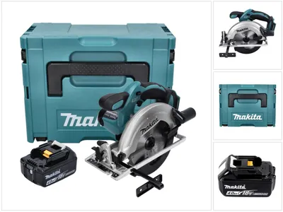 Image de Makita DSS 611 M1J Scie circulaire 18 V 165 mm + 1x batterie 4,0 Ah + Makpac - sans chargeur