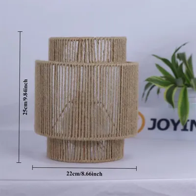 Produktbild von Rattan-Wandlampe - Boho-Wandleuchte - 1 Stück - Handgeflochtenes Bambus - Wandmontage - E27-Fassung - Ohne Leuchtmittel - Braun