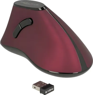 Produktbild von DELOCK ergonom. Maus vertikal optisch 5-Tasten 2.4GHz wirel.