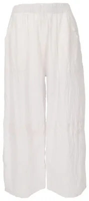 Produktbild von Bequeme Palazzohose, Boho Sommerhose, Musselinhose - Weiß, Damen, Baumwolle, Hosen