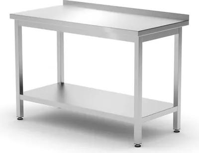 Produktbild von HENDI Wandtisch mit Ablage – verschraubt, Tiefe 600 mm, Kitchen Line, 1200x600x(H)850mm
