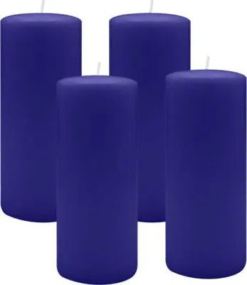 Produktbild von 4er Set Adventskranzkerzen Royalblau Ø 50 x 200 mm