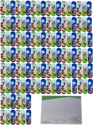 Produktbild von 120 bunte Kinderpflaster Wundpflaster Abenteurer – 56x19mm, schützt kleine Wunden effektiv