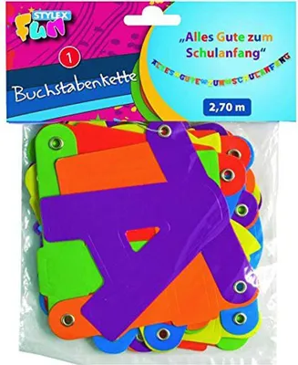Produktbild von Buchstabenkette "Alles Gute zum Schulanfang", 2,50 m" bunt für Einschulung, Schulanfang