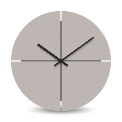 Wanduhr 40 cm, geräuschlos, analog, warmgrau, MDF