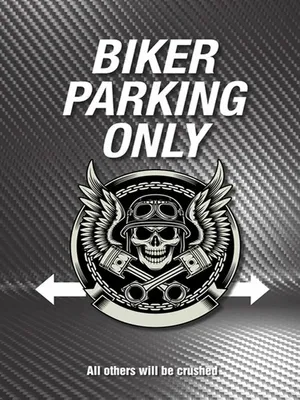 Produktbild von vianmo Holzschild 40x30 cm Biker parking only all others