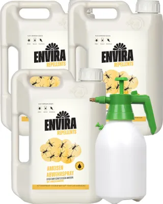 Produktbild von Envira Ameisen Abwehrspray im Vorteilspack mit Drucksprüher 3x2L
