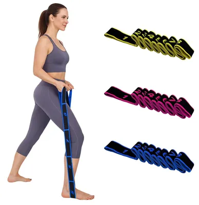 Obrázek produktu pro 3 fitness gumy, vhodné pro jógu, strečink, nastavitelné, pro posilování, taneční trénink, pilates