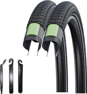 Image de 2 x Schwalbe Big Ben Plus, GreenGuard, E-50  55-406  (20 x 2,15 ) avec 3 démonte-pneus