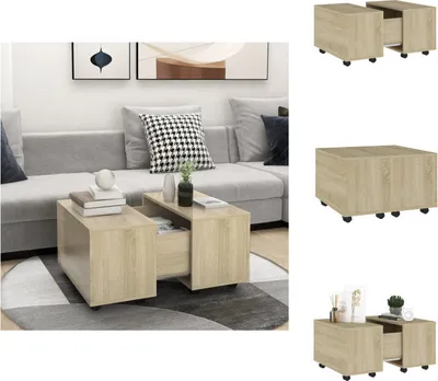 Obrázek produktu pro vidaXL Konferenční stolek Sonoma dub 60x60x38 cm materiál na bázi dřeva - Konferenční stolky