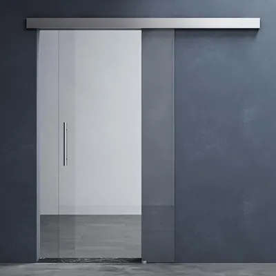 Produktbild von Mai & Mai Glasschiebetür komplettset Amalfi in Klarglas, Griffart: Stangengriff, BxH: 77,5x205cm, 15 mm Wandabstand, 8mm ESG-Sicherheitsglas