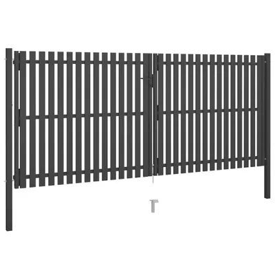 Produktbild von vidaXL Gartentor aus Stahl 400 x 150 cm Anthrazit