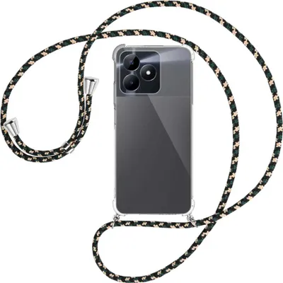 Produktbild von Handykette Backcover-Schutzhülle mit Band (Metall silberfarben) für Realme C51 (6.74'') - camouflage