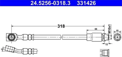 Produktbild von ATE 24.5256-0318.3 Bremsschlauch Vorne für OPEL Meriva A (X03) für VAUXHALL Meriva Mk I (A) (X03)