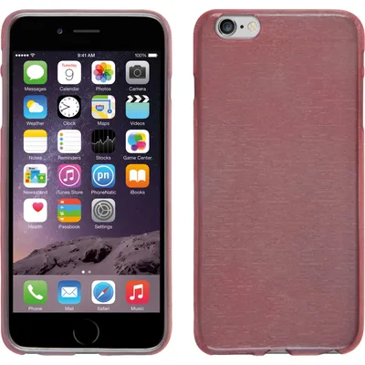 Produktbild von PhoneNatic Case kompatibel mit Apple iPhone 6 Plus / 6s Plus - rosa Silikon Hülle brushed + 2 Schutzfolien